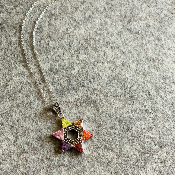 Multicolor gemstone necklace - Picture 3 of 5